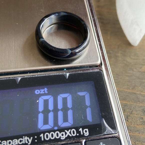 Black onyx carved ring band/colorful/fall vibes/bohemian - Picture 3 of 8